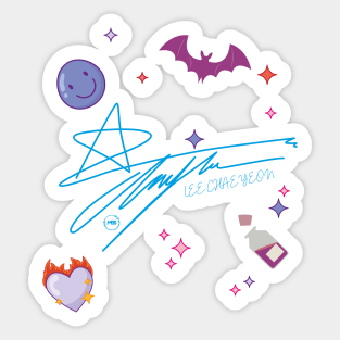 Design with the signatures of singer Lee Chae-yeon Sticker